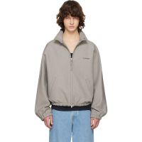 Courreges Gray Houndstooth Zipped Bomber Jacket 261783M175000