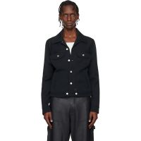 Courreges Black Signature Twill Trucker Jacket 261783M180007