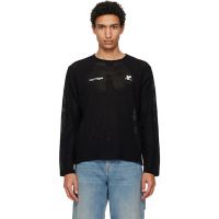 Courreges Black Printed Mesh T-shirt 261783M213004