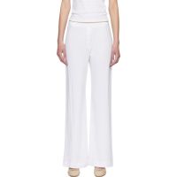 LESET White Pointelle Boxer Lounge Pants 261793F086005