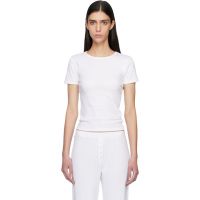 LESET White Pointelle Slim Fit T-shirt 261793F110018