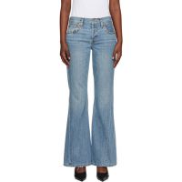 Re/Done Blue Twisted Mid Rise Bootcut Jeans 261800F069005