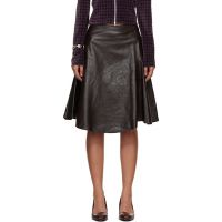OUR LEGACY Brown Waltz Leather Midi Skirt 261803F092003