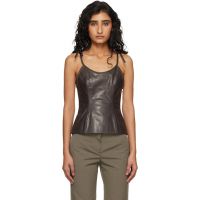 OUR LEGACY Brown String Leather Tank Top 261803F111001