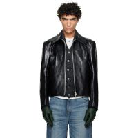 OUR LEGACY Black Mini Leather Jacket 261803M180003