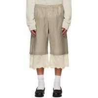 OUR LEGACY Beige Frill Shorts 261803M193008