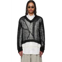 OUR LEGACY Black Slow V-Neck Sweater 261803M206000