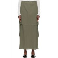 Lauren Manoogian Khaki Raw Layer Maxi Skirt 261874F093001