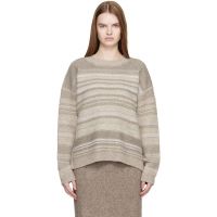 Lauren Manoogian SSENSE Exclusive Gray Jacquard Crewneck Sweater 261874F096001