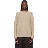 Lauren Manoogian Beige Fine Terry Crewneck Sweater 261874F096017