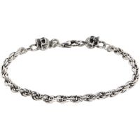 Emanuele Bicocchi SSENSE Exclusive Rope Chain Skulls Bracelet 261883M142008