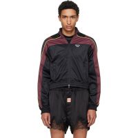 Martine Rose Black & Burgundy Shrunken Track Jacket 261892M202003