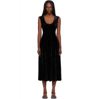 GUIZIO Black Leila Velvet Midi Dress 261897F054005