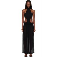 GUIZIO Black Marais Maxi Dress 261897F093000