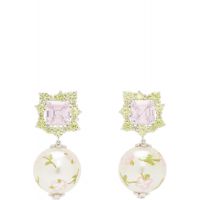 SHUSHU/TONG Painted Faux-Pearl Gemstone Earrings 261901F022007