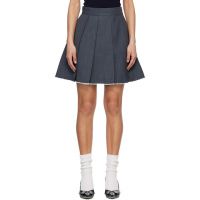 SHUSHU/TONG SSENSE Exclusive Gray Pleated Raw Hem Miniskirt 261901F090002