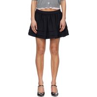 SHUSHU/TONG Navy Tuck Detail Pleated Miniskirt 261901F090003