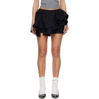 SHUSHU/TONG Navy Asymmetrical Bow & Ruffle Miniskirt 261901F090005