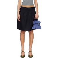 SHUSHU/TONG Navy Low-Waist Pleated Miniskirt 261901F092010