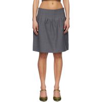 SHUSHU/TONG Gray Low-Waist Pleated Miniskirt 261901F092011