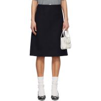 SHUSHU/TONG Navy A-Line Midi Skirt 261901F092022