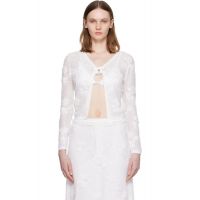 SHUSHU/TONG White Threadwork Bow Cardigan 261901F095006