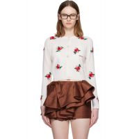 SHUSHU/TONG White Threadwork Knit Cardigan 261901F095009