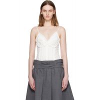 SHUSHU/TONG White Ruched Bustier Cami Bodysuit 261901F111005