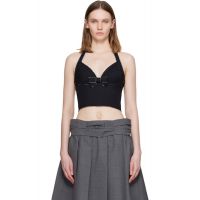 SHUSHU/TONG Navy Halter Bow Tie Cami Top 261901F111006