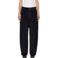 Cordera Navy Corduroy Baggy Trousers 261909F087010