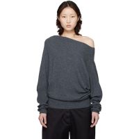 Cordera Gray Merino Wool Off-Shoulder Sweater 261909F096000