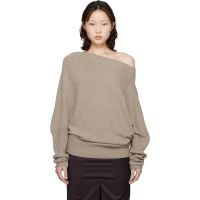 Cordera Taupe Merino Wool Off-Shoulder Sweater 261909F096001