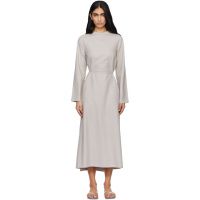 Baserange Taupe Long Sleeve Apron Maxi Dress 261922F054004