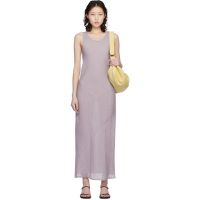 Baserange Purple Fine Linen Larva Midi Dress 261922F054005