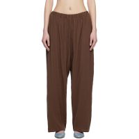 Baserange Brown Crinkle Linen Folio Lounge Pants 261922F086008
