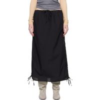 Baserange Black Pictorial Strap Midi Skirt 261922F092000