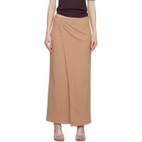 Baserange Tan Organic Cotton Fleece Brig Maxi Skirt 261922F093004