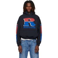 Rhude Black Split Petrol Logo Hoodie 261923M202009