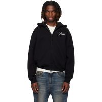 Rhude Black Classique Zip Up Hoodie 261923M202020