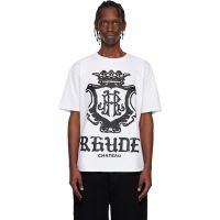 Rhude White Oversized Chateau Crest T-shirt 261923M213012