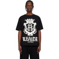 Rhude Black Oversized Chateau Crest T-shirt 261923M213013