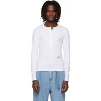 Rhude White Logo LS Henley 261923M213061