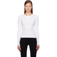 FLORE White Jess Longsleeve Henley 261924F110042
