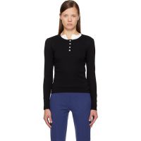 FLORE Black Jess Longsleeve Henley 261924F110047