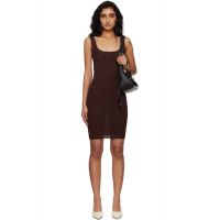 Entire Studios Brown Square Neck Minidress 261940F054000