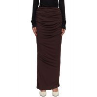 Entire Studios Brown Drape Maxi Skirt 261940F093003
