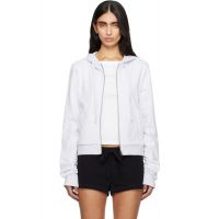 Entire Studios Gray Lightweight Cropped Zip Up Hoodie 261940F097010