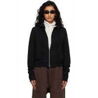 Entire Studios Black Lightweight Cropped Zip Up Hoodie 261940F097012