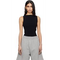 Entire Studios Black Boat Neck Top 261940F110002
