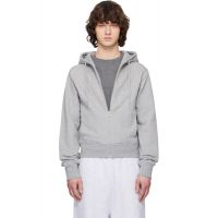 Entire Studios Gray Slim Zip Up Hoodie 261940M202026